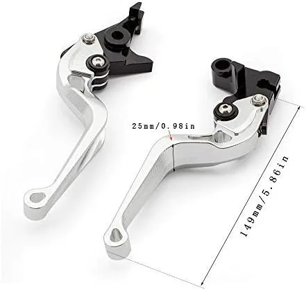 Miniatura 2 de Palancas de embrague de freno ajustables cortas de aluminio CNC para Warrior Raptor 350 YFM350 2002-2004, Raptor YFM660 01-05, TTR125L/LE/LW 00-16