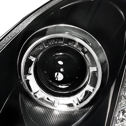 Miniatura 7 de SPEC-D TUNING Halo LED - Faros delanteros de proyector de color negro, lámparas de señal compatibles con Infiniti G35 4Dr Sedán 2005-2006, conjunto