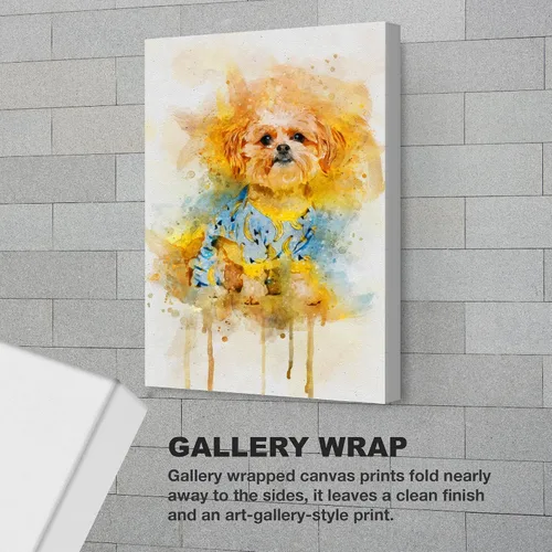 Miniatura 3 de Awesometik Retrato personalizado de perro en acuarela - Impresión en lienzo para mamá de perro