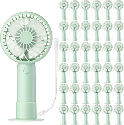 Miniatura 59 de Tujoe Mini ventilador de mano potente de 3 velocidades, ventilador personal pequeño portátil recargable con base USB para mujeres, maquillaje