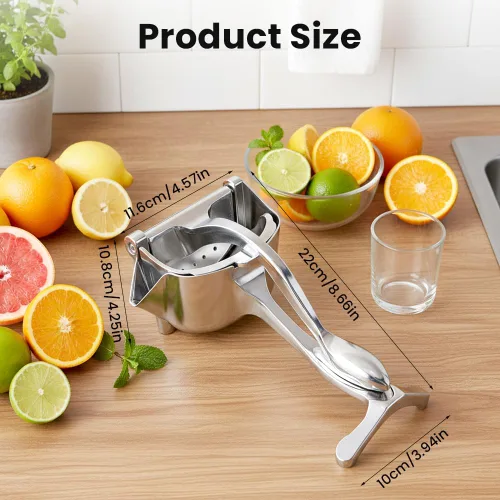 Miniatura 4 de Exprimidor manual de frutas resistente, exprimidor de jugo de fruta fresca de aleación de aluminio 2026, extractor de jugo desmontable con tazón