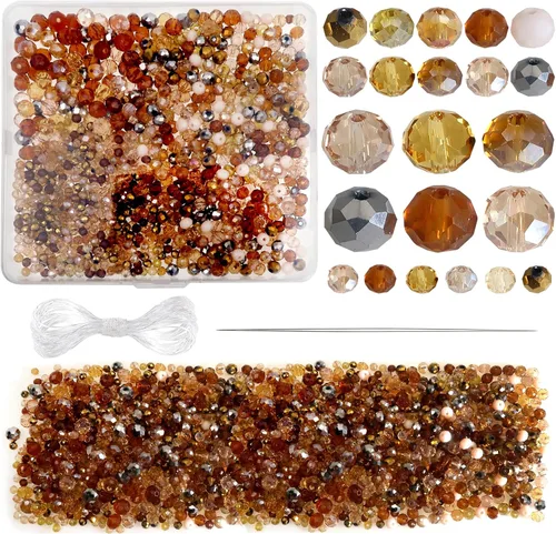 Miniatura 12 de TOAOB - 1000 cuentas de cristal Briolette de 0.157 in, 0.236 in, 0.315 in, cuentas espaciadoras facetadas Rondelle, cuentas sueltas negras