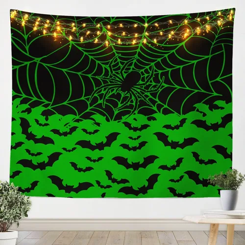 Miniatura 19 de Feelyou Halloween Wall Art for Bedroom Living Room Cartoon Ghost Tapestry Decoration for Kids Boys Girls Red Tapestry Wall Hanging Ghost Festival