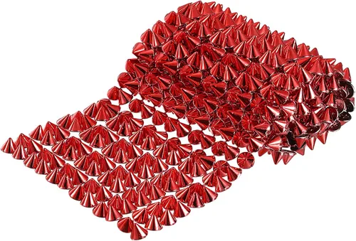 Miniatura 12 de uxcell 1 yarda de puntada en cono de punta, 12 filas de plástico con parte trasera plana, remache punk, cinta para manualidades, bolsos, decoración