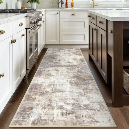 Miniatura 632 de IOHOUZE Alfombra abstracta lavable de 3 x 12 pies para pasillos, antideslizante para cocina, camino de entrada de lana sintética para interiores