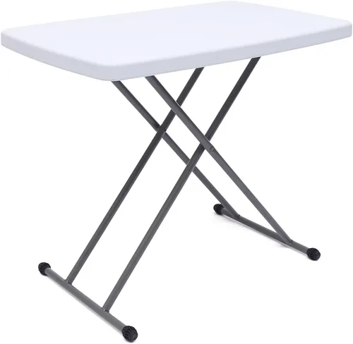 Miniatura 5 de YIYIBYUS Mesa plegable portátil de altura ajustable con pies cruzados en X para picnic, playa, escritorio personal, mesa de comedor para el hogar