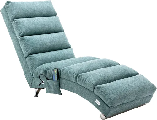 Miniatura 9 de Chaise Lounge de lino para interiores con función de masaje eléctrico, moderna silla reclinable para oficina, sala de estar o dormitorio