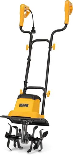 IncwBo 12 Pulgadas 8.5 Amperios Cultivador de Tierra con Cable de 8 Pulgadas de Profundidad, Cultivador Eléctrico de Jardín de 360 RPM con Enchufe