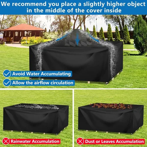 Miniatura 6 de Funda para mesa de exterior, fundas impermeables para muebles de patio, funda rectangular 420D para sofá de exterior, fundas de patio para sofá