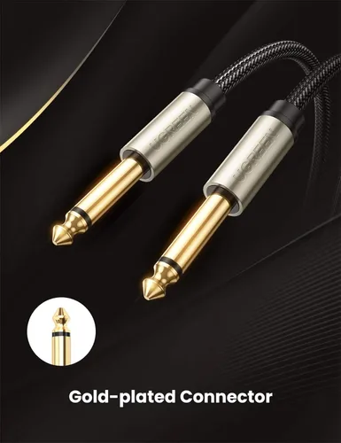 Miniatura 6 de UGREEN Cable TS mono Jack de 1/4 de pulgada de alta calidad de 0.250 in, cables de conexión de guitarra desequilibrados, cable de instrumento macho