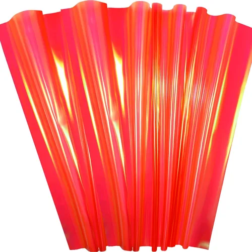 Outus Película de celofán iridiscente de celofán arcoíris, decoración de manualidades para cestas de regalo, suministros de mariposas de hadas, Rojo