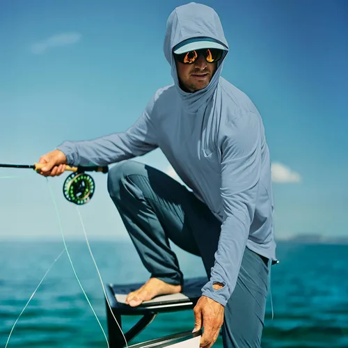 Miniatura 22 de Free Fly Sudadera ligera con capucha para hombre, con protección solar UPF 20+ para hombre, transpirable, manga larga, para pesca