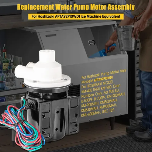 Miniatura 2 de APTA92P10WD1 Conjunto de motor de bomba de agua para Hoshizaki APTA92P10WD1 equivalente a máquina de hielo, 120V 53.4W 0.4 Amp, reemplazar