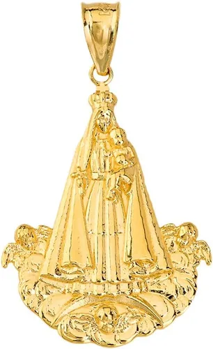 Dije de oro de 10 quilates Nuestra Señora de la Caridad del Cobre Virgen María de Nuestra Señora de la Caridad del Cobre - Elección de Color Oro