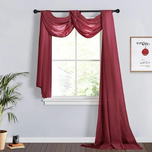 Miniatura 14 de RYB HOME Tela drapeada para arco de boda, 2 paneles de cortinas transparentes de gasa para exteriores, cortinas de telón de fondo verticales