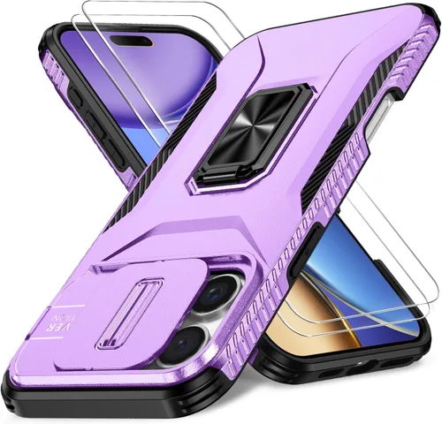 Miniatura 42 de Funda HakkTaoo para iPhone 13/iPhone 14 de 6.1 Pulgadas con Funda Deslizante para Cámara + Protector de Pantalla (2 Paquetes), Funda Protectora a