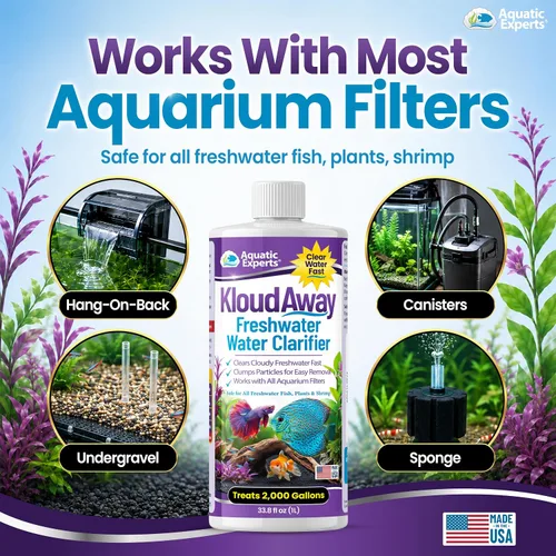 Miniatura 7 de KloudAway Aquarium Water Clarifier – Clears Cloudy Water in Freshwater Fish Tanks, 1 Liter, Made in USA, Aquatic Experts