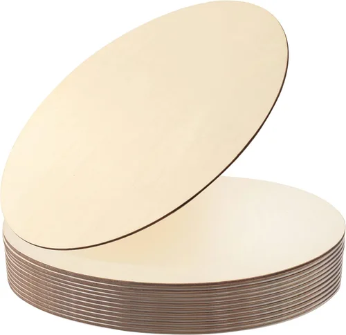 Círculos de madera para manualidades, paquete de 12 unidades de madera sin terminar de 12 pulgadas, recortes de madera para manualidades, colgador