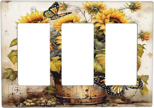Miniatura 134 de Cubiertas Decorativas de Tomacorrientes Estilo Gótico Cuervo Flores Púrpuras 1 Gang Interruptor de Luz Simple Basculante Placa Cubierta Placas
