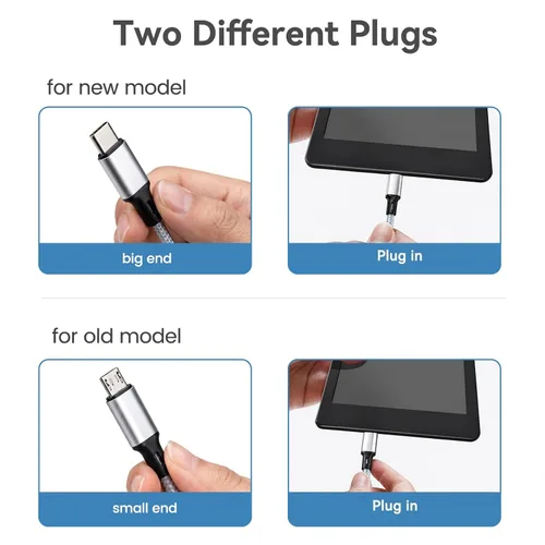 Miniatura 3 de Smays Cable de carga de 6 pies para Kindle Paperwhite de 11.ª generación, Kindle Oasis, Fire HD 10 y tabletas Fire, cable combinado micro USB