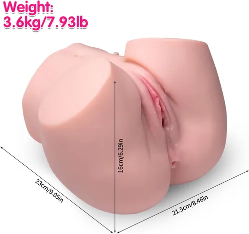 Miniatura 5 de Muñeca adulta de 8 libras, muñeca novedosa de doble canal con 7 modos, muñeca para hombre Muñeca de compañía, suave y segura para el cuerpo