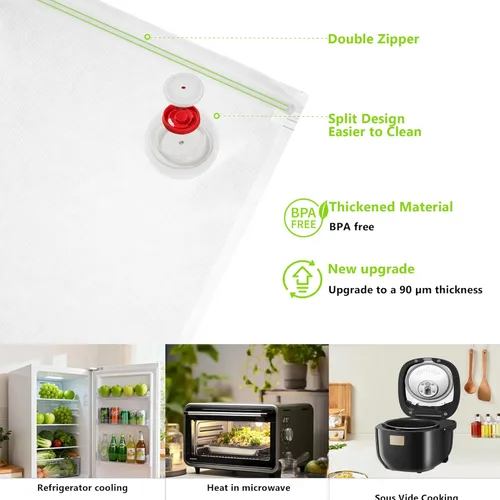 Miniatura 6 de Sellador al vacío compacto para almacenamiento de alimentos: sellador portátil de alimentos de mano, succión de 80 kPa, batería de 1800 mAh, 30