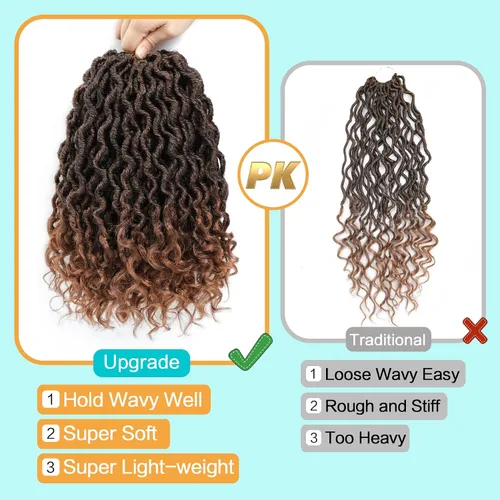 Miniatura 3 de Karida Goddess Locs - Cabello de ganchillo de 10 pulgadas, 8 paquetes de cabello de ganchillo mejorado para mujeres negras, rastas sintéticas de T30#