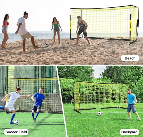 Miniatura 6 de Portería de fútbol plegable, 12×6 pies / 16×7 pies. Portería de fútbol portátil para el patio trasero, con configuración rápida, incluye 1 bolsa