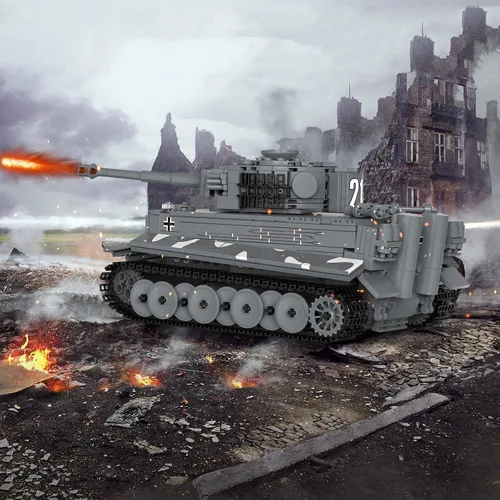 Miniatura 3 de Conjuntos de construcción de tanques JMBricklayer para adultos - Modelo de juguete de tanque de ejército Tiger militar de la Segunda Guerra Mundial