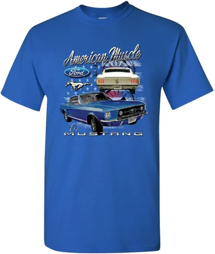 Miniatura 8 de Ford Mustang Shelby 1967 GT - Camiseta para hombre de Muscle Cars Azul marino