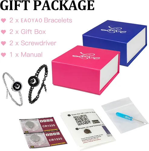Miniatura 6 de EAOYAO Long Distance Touch Bracelets,Couples Bracelets, Remote Smart Matching Couples Bracelet for Couples Suitable for Long Distance Relationship