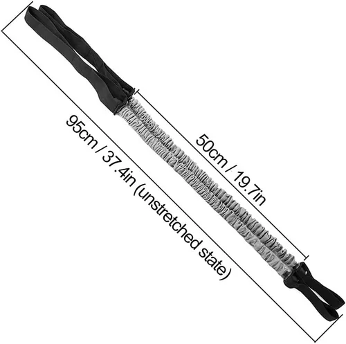 Miniatura 2 de 2 bandas elásticas de ejercicio para rueda abdominal de 19.7 pulgadas, cuerdas de rodillo abdominal, cuerdas de resistencia al ejercicio, correas