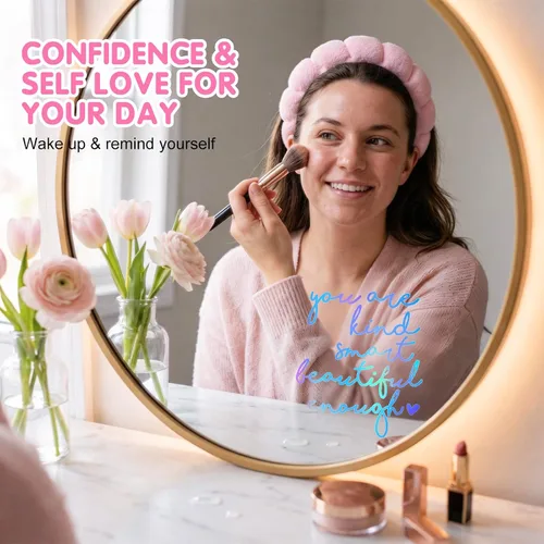 Miniatura 2 de 2 calcomanías de espejo de afirmación para niñas y adolescentes, You are Kind Smart Beautiful Enough Calcomanía, positivo amor propio, baño