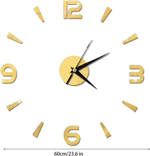 Miniatura 8 de Pilipane Reloj de pared sin marco, decoración de reloj de espejo acrílico, calcomanías de reloj de pared sin marco, reloj de pared de bricolaje