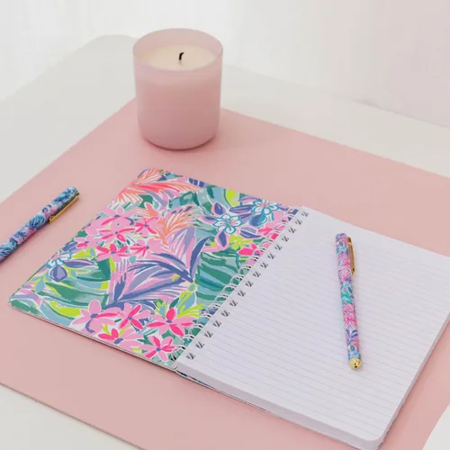 Miniatura 6 de Lilly Pulitzer Cuaderno de espiral de tapa dura, grande, 11" x 9.5", con 160 páginas a rayas, Fue todo un sueño it was all a dream
