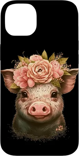 Miniatura 15 de Pig with Leopard Headband Flower Cute Pig Lover Case for iPhone 17
