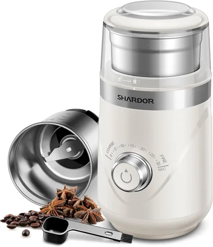 Miniatura 10 de Shardor - Molinillo ajustable de grano de café eléctrico, para hierbas/especias, molinillo de espresso con 1 cuenco extraíble de acero inoxidable