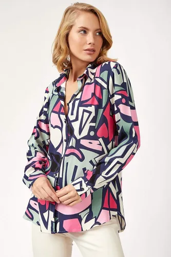 Miniatura 2 de Blusas para mujer, camisas informales de manga larga con botones, tallas XS a 3XL