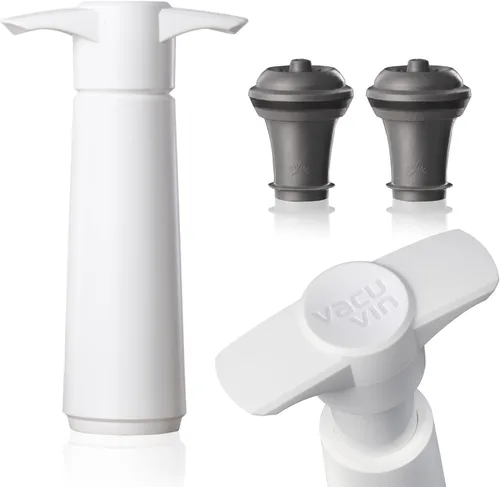 Miniatura 14 de Vacu Vin Juego de 2 tapones de vacío para guardar vino, color gris, sellado hermético para botellas abiertas para preservar la frescura hasta 10