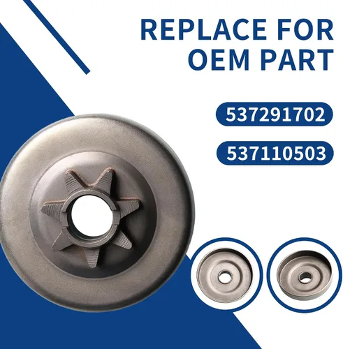 Miniatura 5 de Embrague de piñón 0 .375 7T para Husqvarna 455, 455 Rancher, 460, 460 Motosierra Rancher 537110503 y 537291604