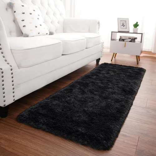Miniatura 5 de ST. BRIDGE - Alfombra negra para dormitorio de 2 x 4 pies, alfombras esponjosas y mullidas para sala de estar y guardería, alfombra de mesita