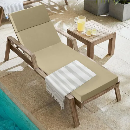 Miniatura 5 de idee-home Cojines de tumbona para exteriores, para muebles de patio, 72 pulgadas de largo x 21 pulgadas de ancho x 3 pulgadas de profundidad, Rojo