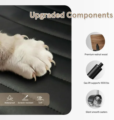 Miniatura 6 de Sytopia Silla de escritorio pequeña para oficina en casa, silla de oficina giratoria de altura ajustable, sin brazos, silla moderna de mediados