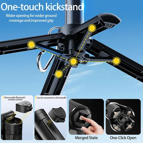 Miniatura 4 de Palo selfie magnético multifuncional 4 en 1 con rotación de 360°, mini trípode portátil extensible para teléfono con control remoto y anillo