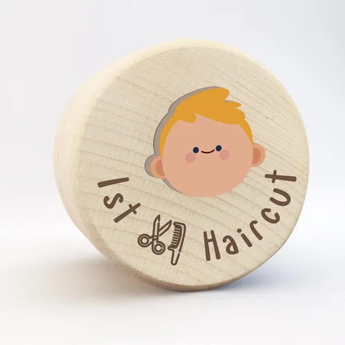 Miniatura 2 de Caja de recuerdo de bebé para el primer cabello, caja de madera para el primer cabello, lindo recuerdo de corte de pelo perdido, funda de pelo