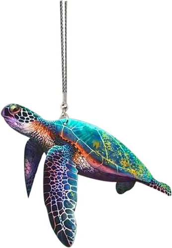 Miniatura 2 de Adorno colgante de tortuga marina para espejo retrovisor de automóvil, bonita tortuga de automóvil, bolsa interior de automóvil, llavero accesorio