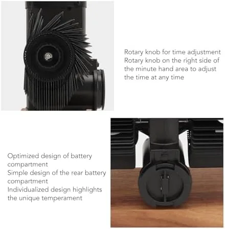 Miniatura 5 de Reloj abatible, retro vintage digital abatible, funciona con pilas, giro automático, estante de escritorio mecánico para sala de estar, oficina