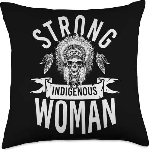 Pride Nativ American Indigenous Fearless Strong Indigenous Woman - Almohada de 18 x 18 pulgadas, multicolor