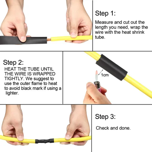Miniatura 4 de Uxcell Tubo Termorretráctil 8mm de Diámetro 12.5mm de Ancho Plano 10m de Longitud 2:1 Tubo de Manga Termorretráctil para Cable Transparente Claro