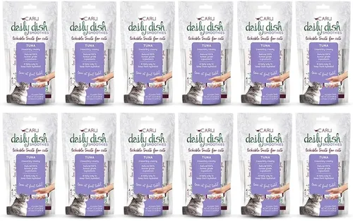 Caru - Batidos diarios para platos - Golosinas de atún para gatos o alimentos para mascotas - Tubos de 0.5 onzas - 4 tubos por paquete - Paquete de